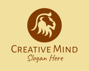 Brown Wild Lion logo design