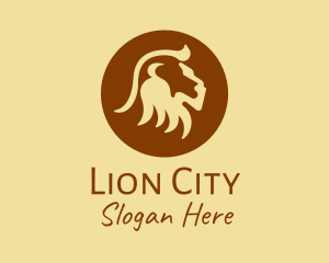 Brown Wild Lion logo design