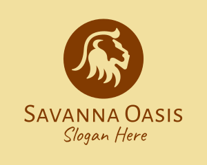 Savanna - Brown Wild Lion logo design