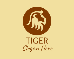 Brown Wild Lion logo design