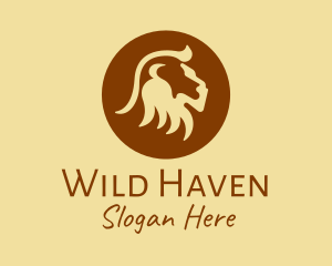 Brown Wild Lion logo design