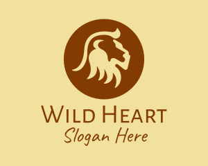 Brown Wild Lion logo design