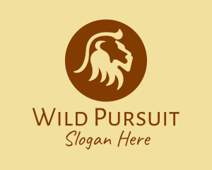 Brown Wild Lion logo design