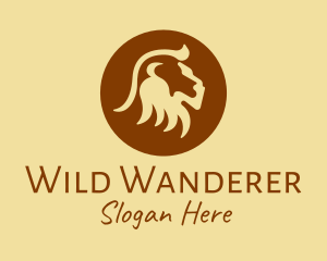 Brown Wild Lion logo design