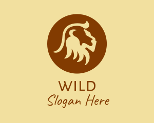 Brown Wild Lion logo design