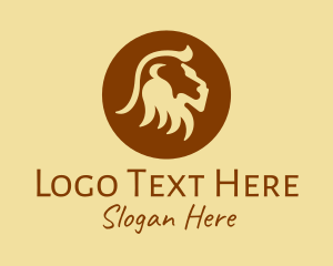 Silhouette - Brown Wild Lion logo design