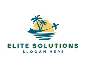 Vacation - Airplane Beach Tour logo design