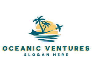 Airplane Beach Tour logo design