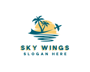 Airplane Beach Tour logo design