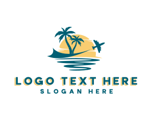Ocean - Airplane Beach Tour logo design