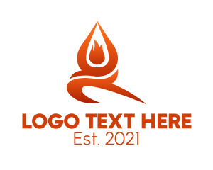 Pose - Flaming Yoga Class logo design