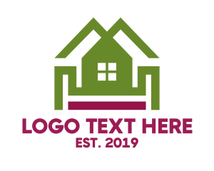 Residence - Double Roof House logo design