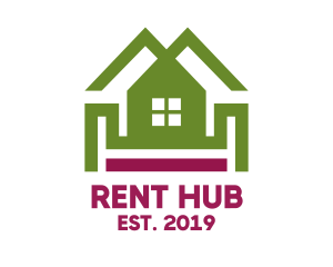 Rent - Double Roof House logo design