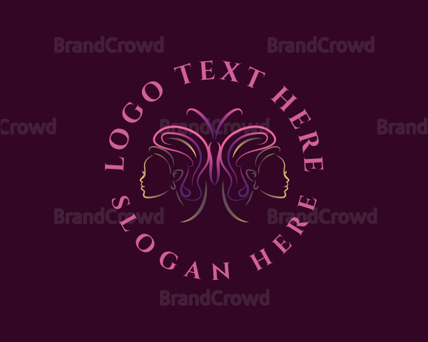 Butterfly Lady Headdress Logo