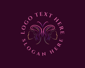 Facial - Butterfly Lady Headdress logo design