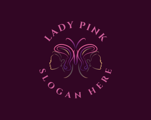 Butterfly Lady Headdress logo design