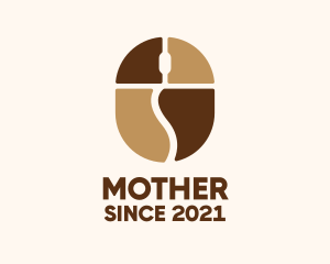 Caffeine - Coffee Bean Mouse logo design