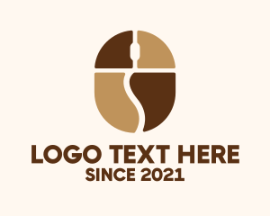 Caffeine - Coffee Bean Mouse logo design