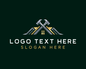 Construction Tool - Hammer Builder Roofing logo design