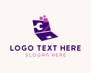 Online - Tech Computer Laptop logo design