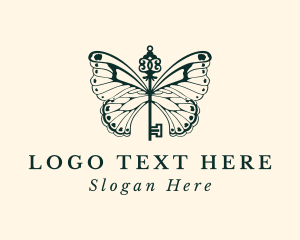 Wedding Planner - Premium Butterfly Key logo design