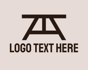 Center Table - Wood Picnic Table logo design