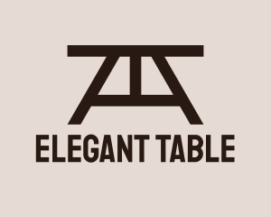 Table - Wood Picnic Table logo design