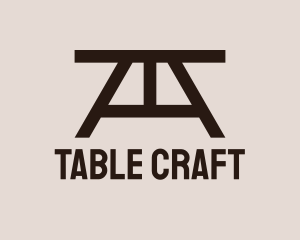 Table - Wood Picnic Table logo design