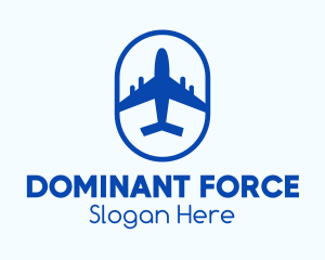 Blue Airplane Badge logo design