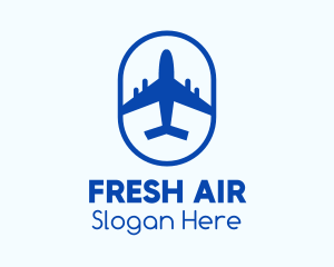 Blue Airplane Badge logo design