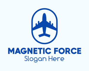 Blue Airplane Badge logo design