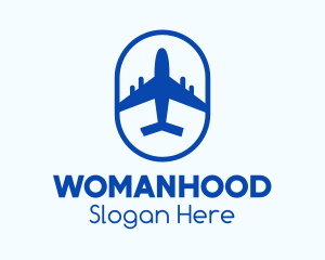 Airliner - Blue Airplane Badge logo design
