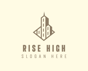 Building High Rise Skyscraper logo design