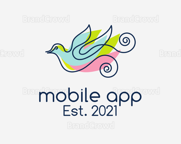 Colorful Pigeon Outline Logo