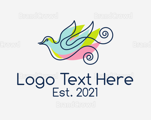 Colorful Pigeon Outline Logo