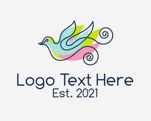 Wing - Colorful Pigeon Outline logo design