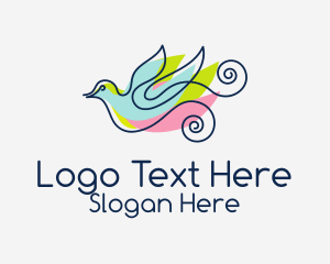 Colorful Pigeon Outline  Logo