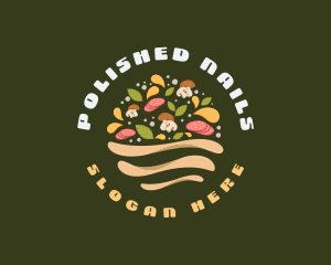 Pizza Dough Toss Ingredients logo design