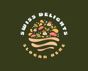 Pizza Dough Toss Ingredients logo design