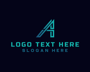 Letter A - Technology Software Letter A logo design