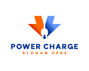 Arrow Electrical Plug Power logo design