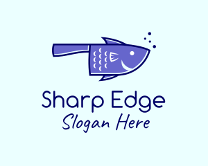 Knife - Seafood Fish Knife logo design