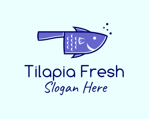 Tilapia - Seafood Fish Knife logo design