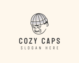 Angry Man Beanie logo design