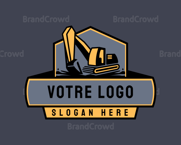 Excavator Industrial Equipment Logo
