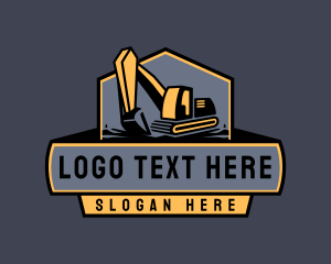 Backhoe - Excavator Industrial Equipment logo design