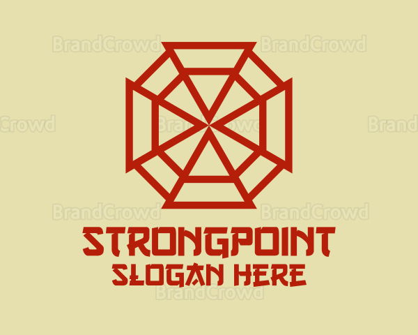 Red Chinese Bagua Mirror Logo