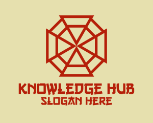 Geometrical - Red Chinese Bagua Mirror logo design