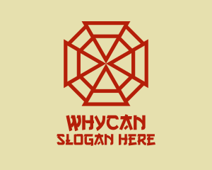 Symmetry - Red Chinese Bagua Mirror logo design