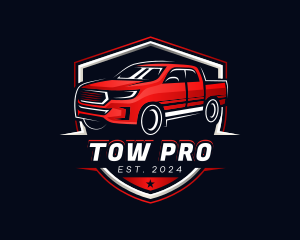 Tow - Hauling Pickup Truck logo design